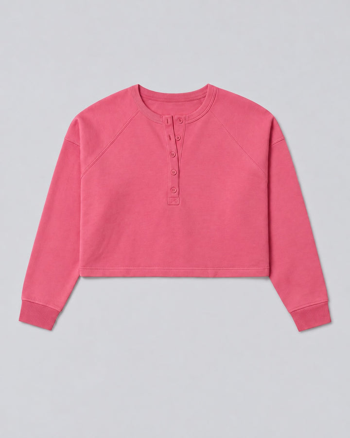 Henley Sweatshirt - Pink