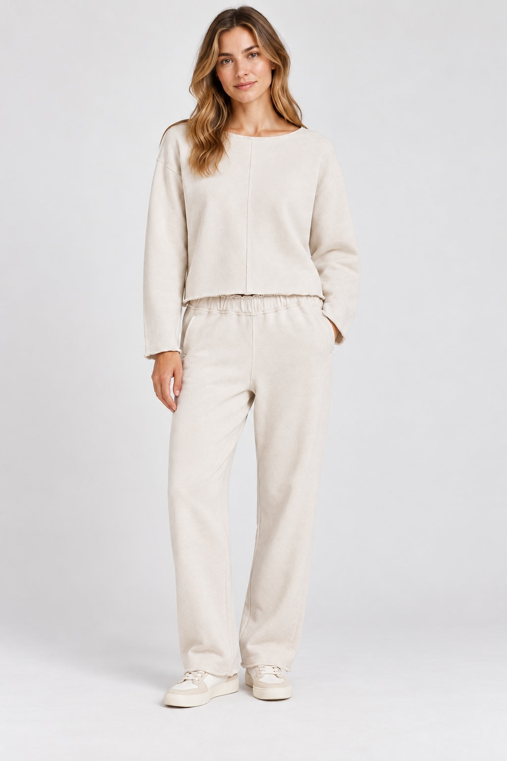 Raw Edge Sweatshirt - Ivory