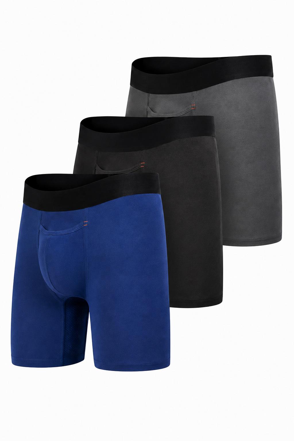 All Citizens Elite II Boxer Brief 3-Pack - Black / Dark Gray / Poseidon Blue