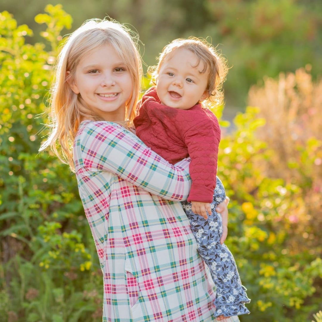 Boho Dress - White Tartan