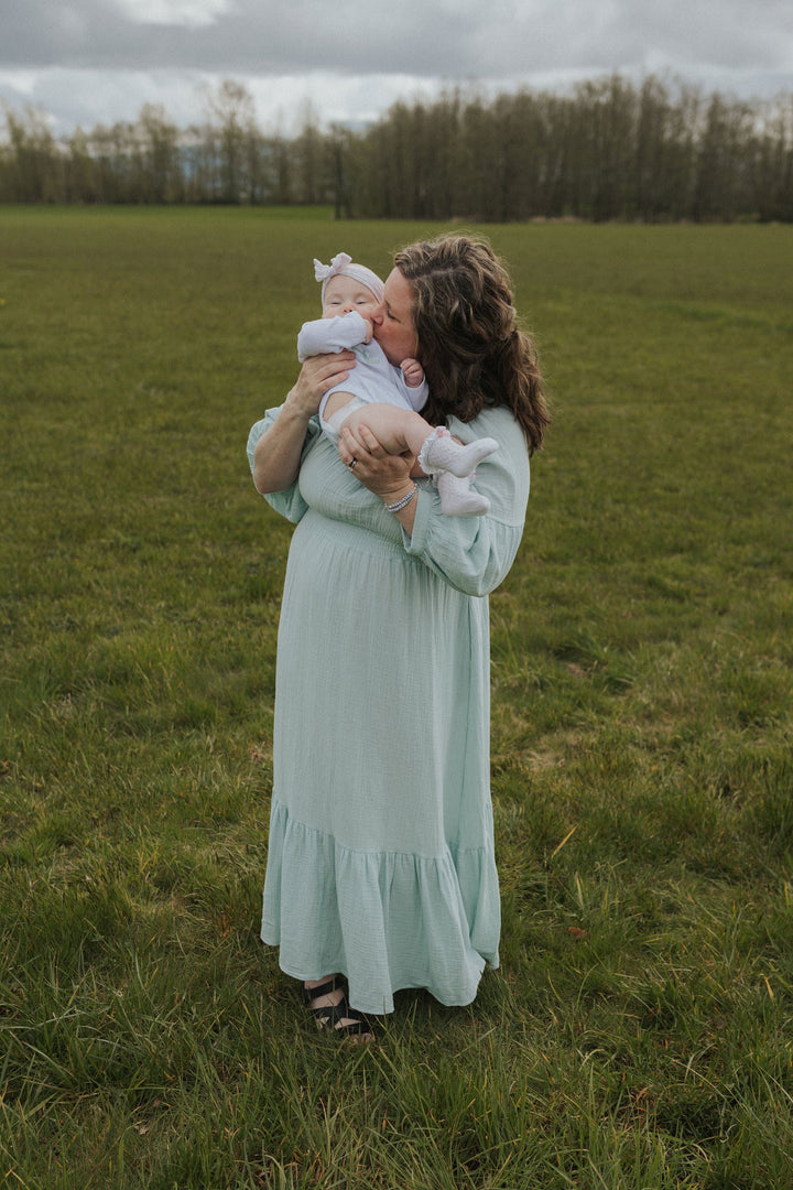 Eliza Maternity and Nursing Dress - Sage