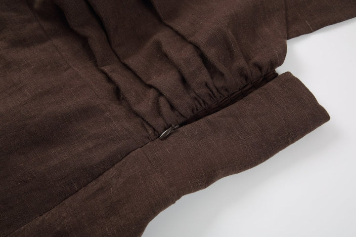 Ryder Linen Halter Top - Chocolate