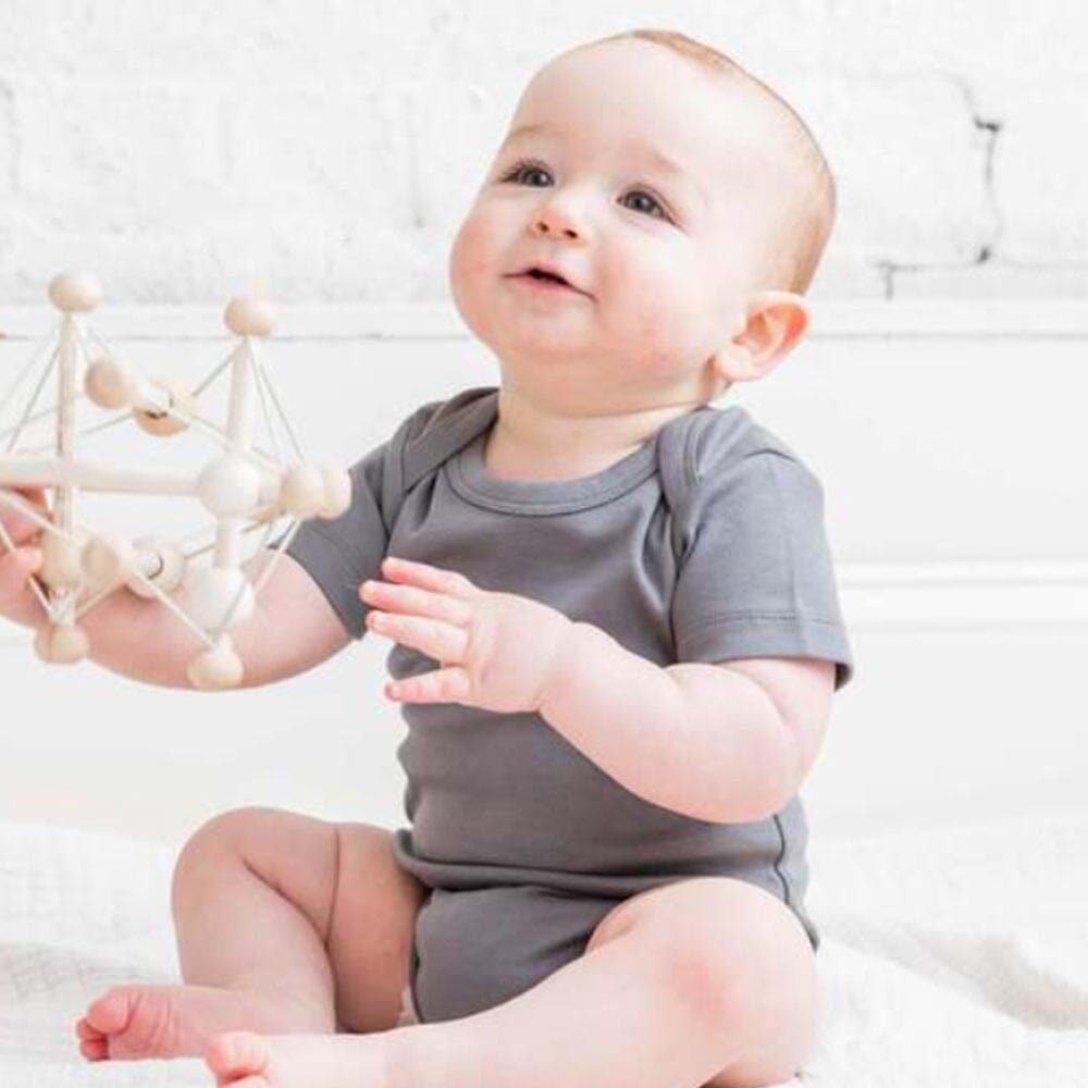 Classic Short Sleeve Bodysuit - Pewter Bodysuits + Onesies Colored Organics 