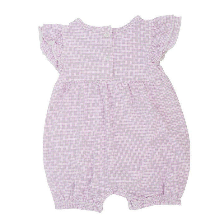Ruffle Romper - Purple Basketweave
