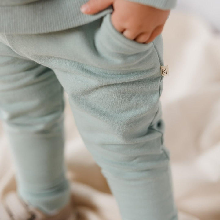 Organic Cotton Italian Fleece Joggers - Jade