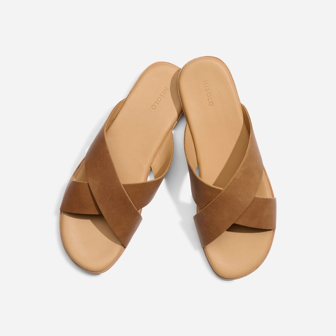 Dante Cross Strap Sandal - Tobacco