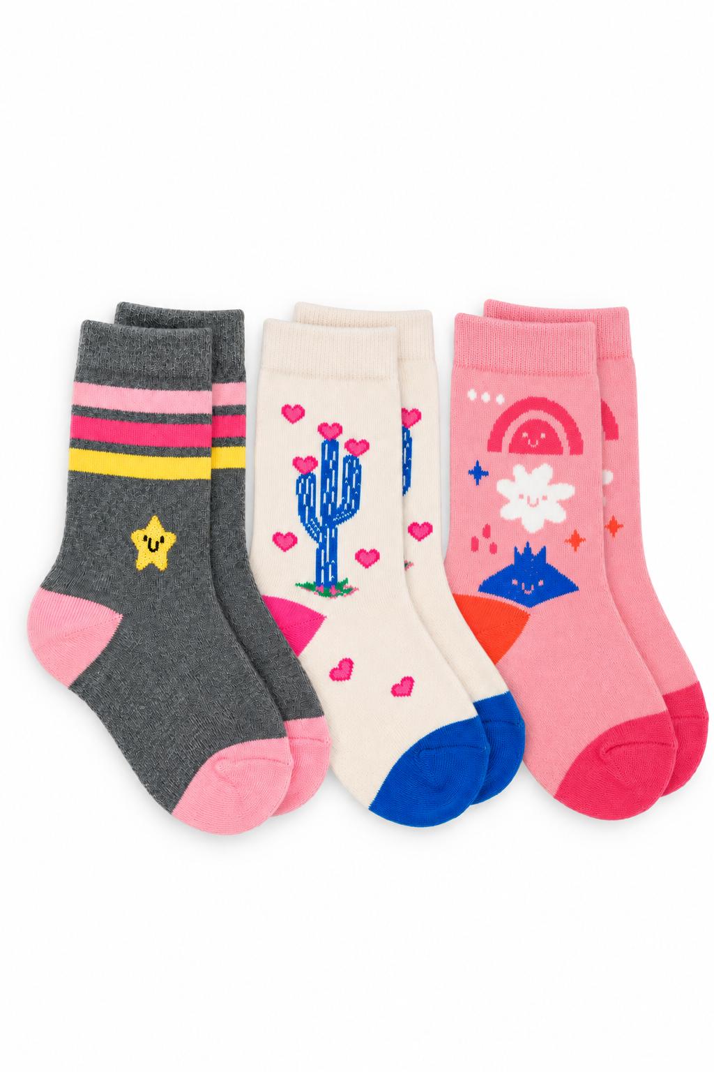 Miki Miette Girls' Sock 3-Pack