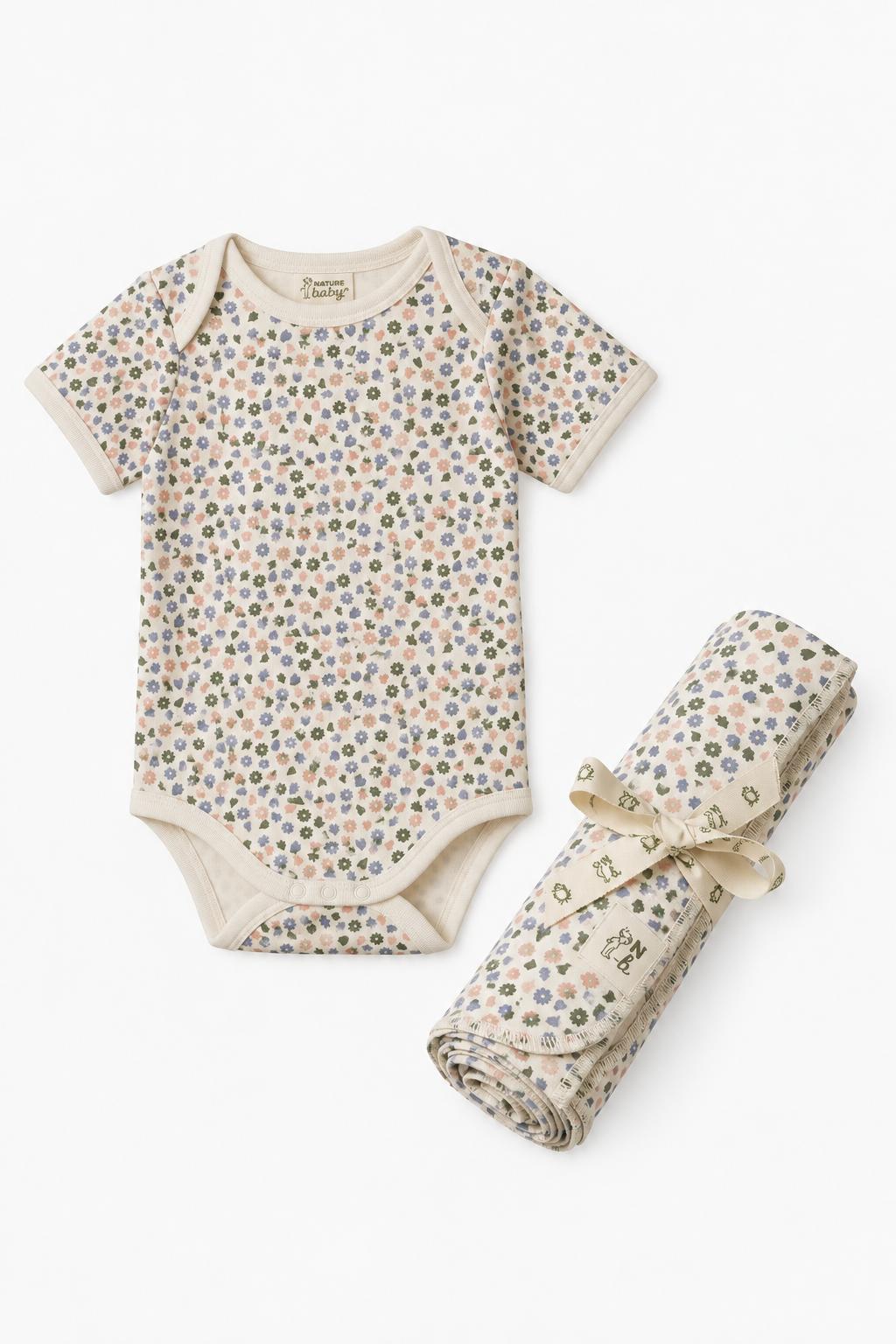Nature Baby Bodysuit & Wrap Set - Chamomile Blooms