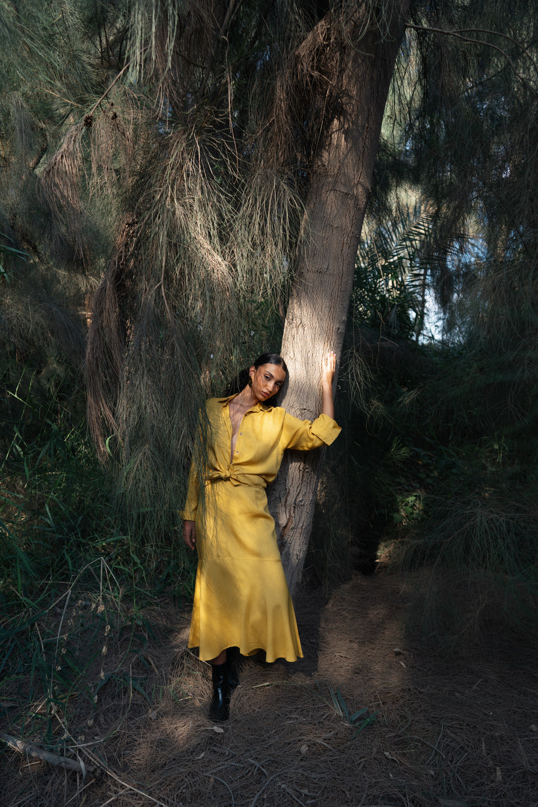 Tencel Flared Skirt - Honey