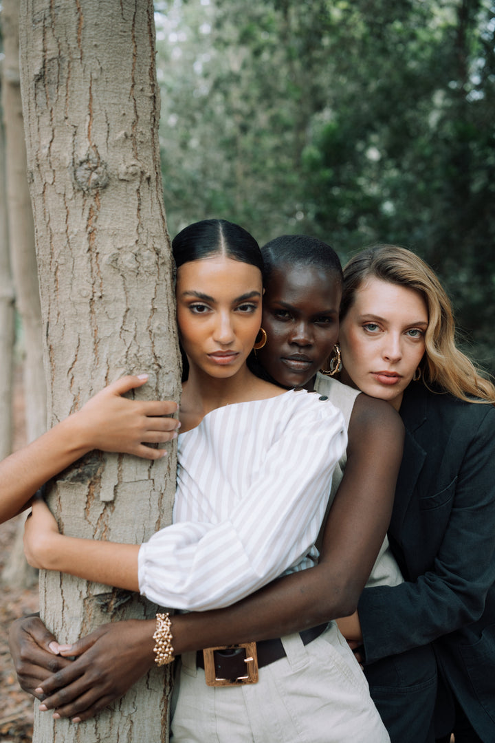 Sola Top - Beige Stripe