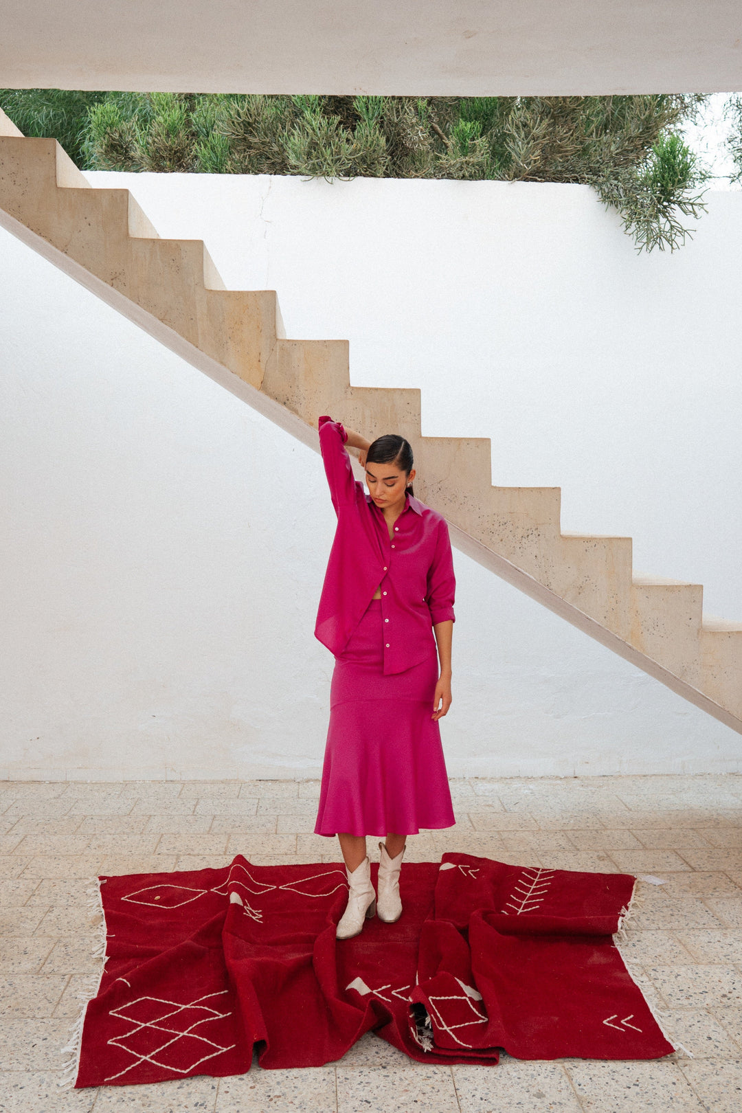Tencel Button Up - Bougainvillea