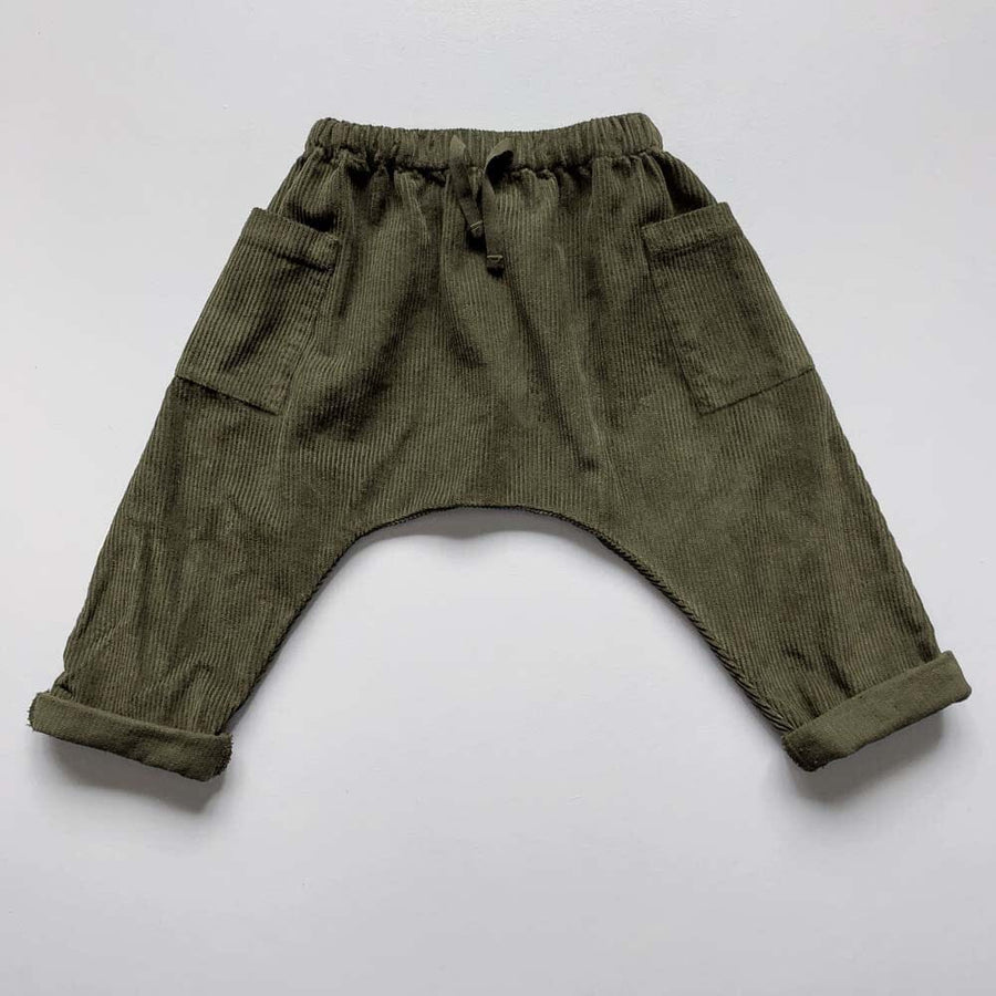 The Corduroy Harem Trouser - Olive Pants The Simple Folk 