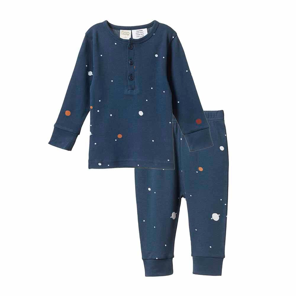 Long Sleeve Pajama Set - Cosmic Print Sleep + Lounge Nature Baby 