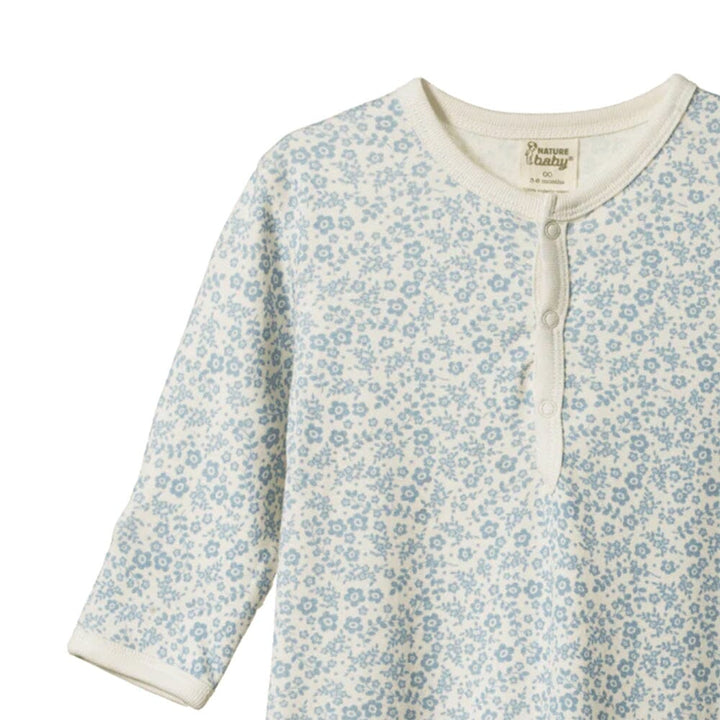 Cotton Sleeping Gown - Daisy Belle Blue Print