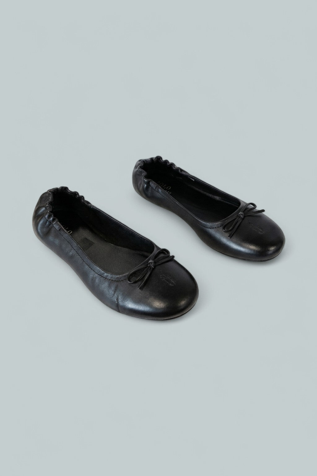 Girl's Leather Pony Ballet Flat - Black