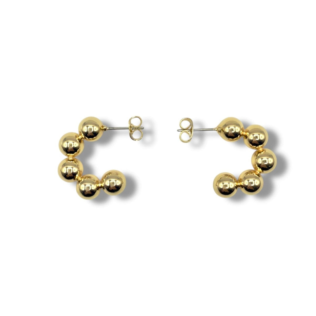 Orbit Bead Hoops - Gold