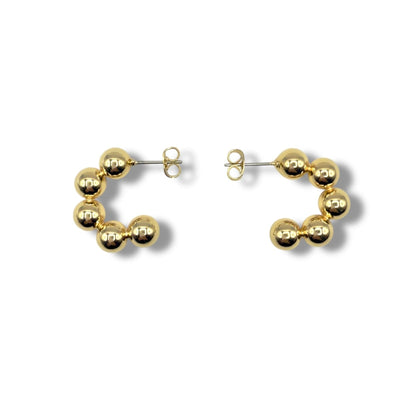Orbit Bead Hoops - Gold