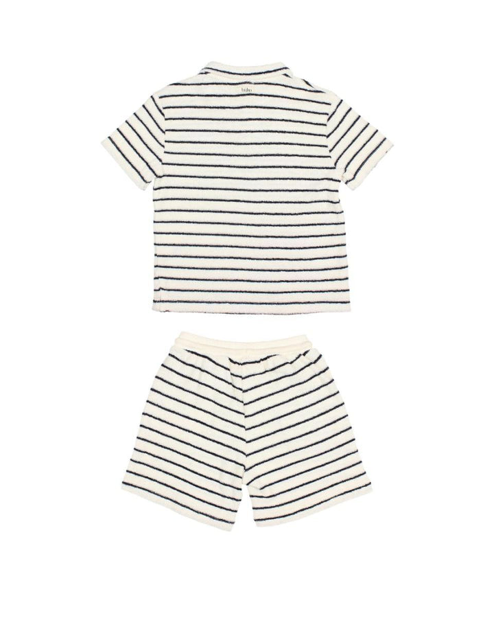 Terry Stripes Polo Set Nuit