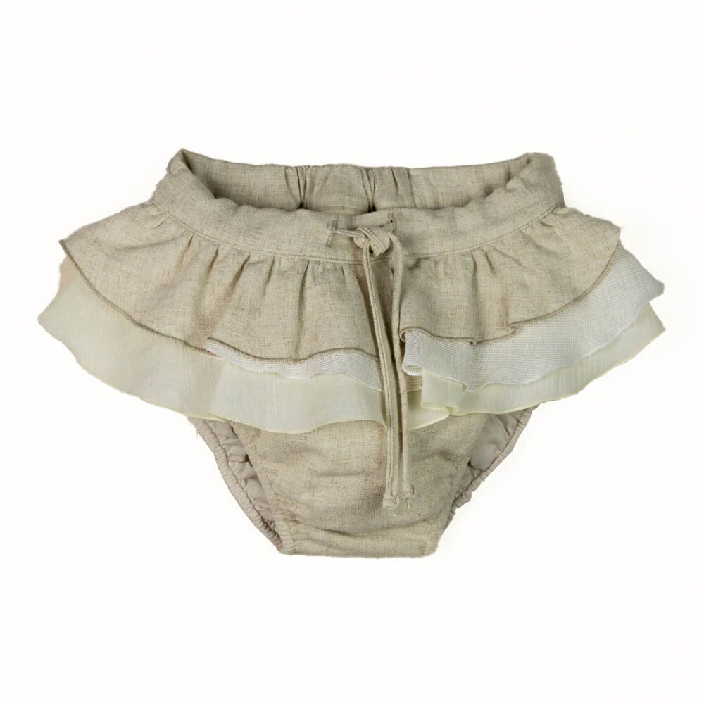 Culotte With Frill - Beige Bloomers Popelin 