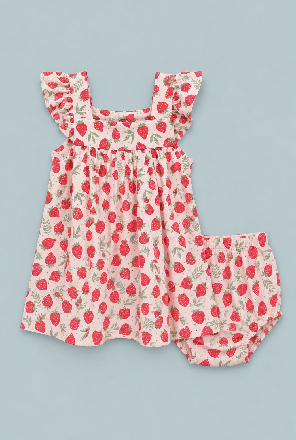 Ruffle Dress With Bloomer - Strawberry Basil