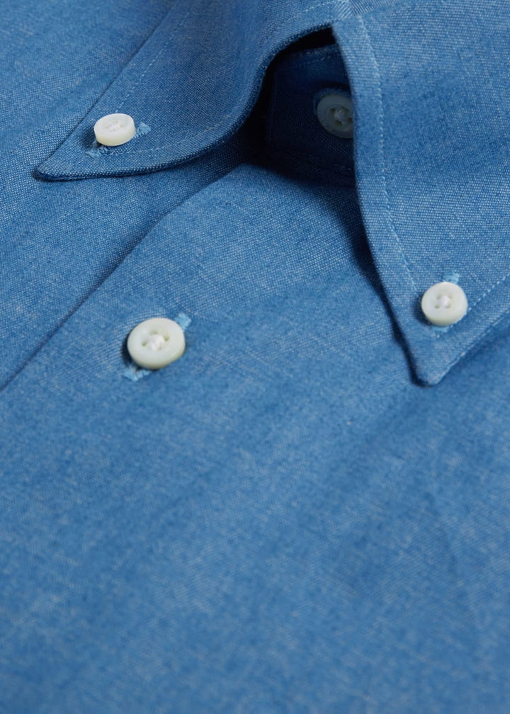 Cotton Washed Denim Sport Shirt - Denim