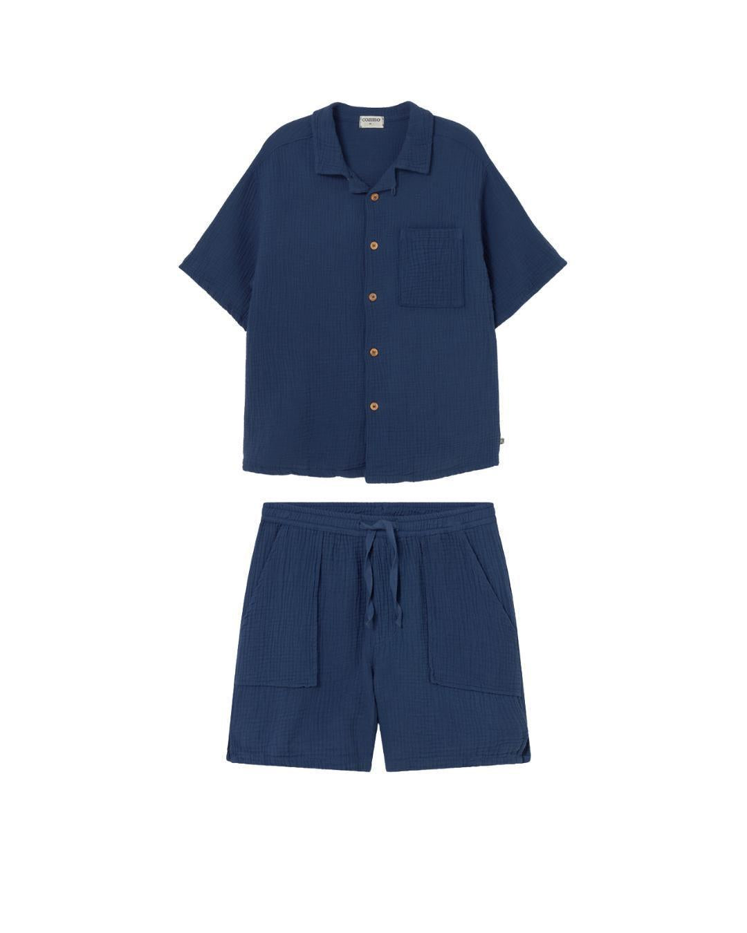 Soft Gauze Cotton Set - Navy