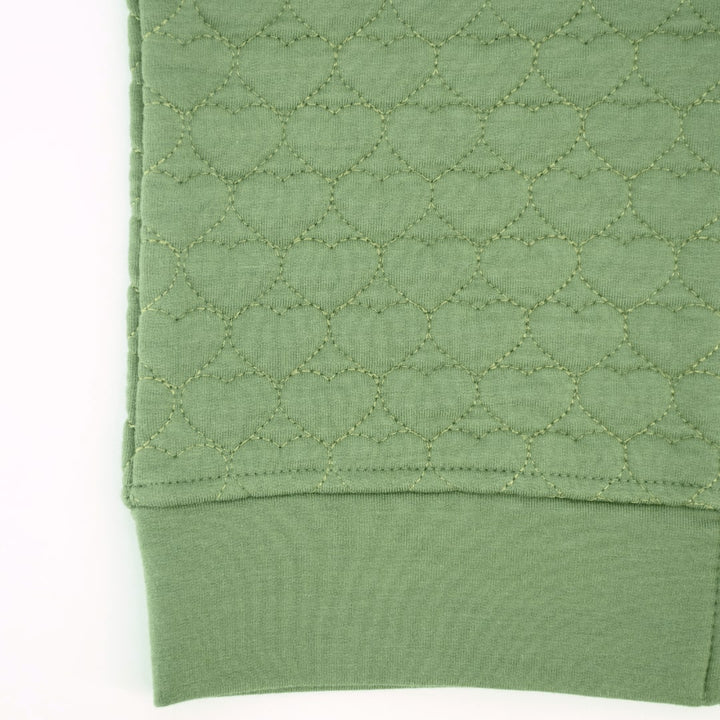French Terry Hearts Jacket - Olive Green