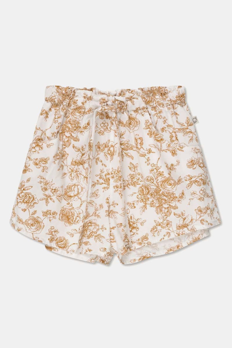 Cotton Floral Shorts - Ivory/Oil