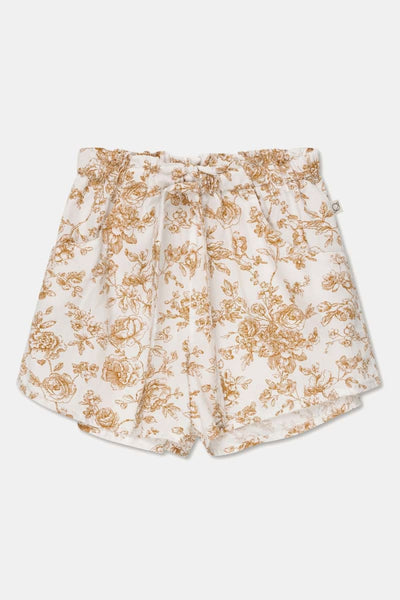 Cotton Floral Shorts - Ivory/Oil