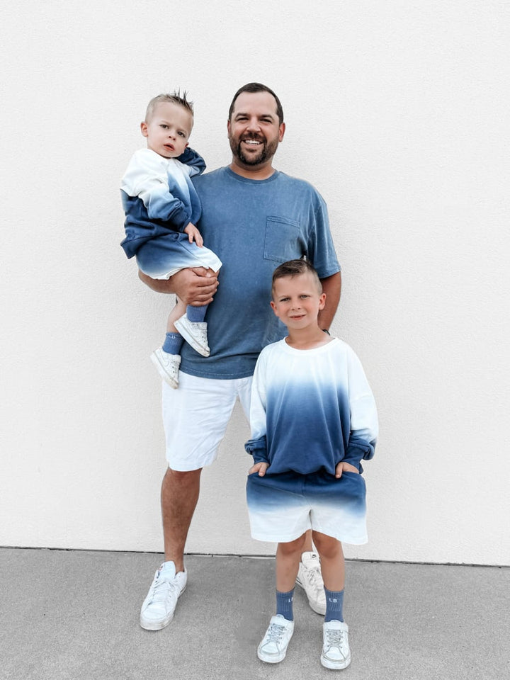 Ombre Sweatshort - Blue