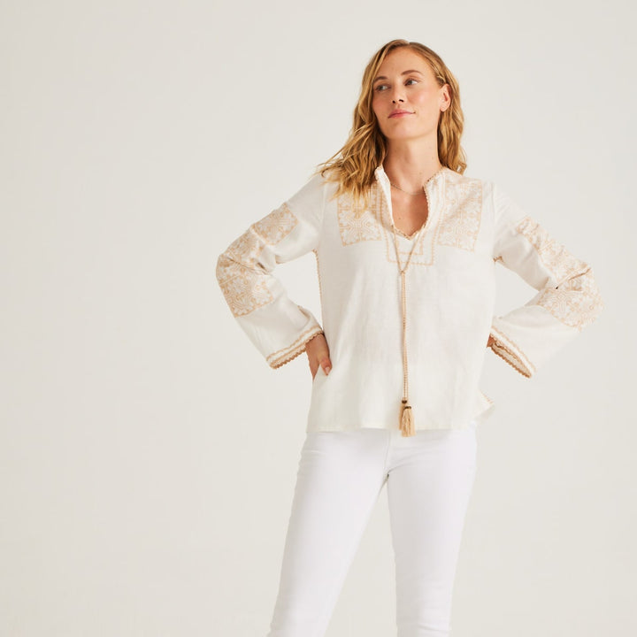 Cassandra Top - White/Beige