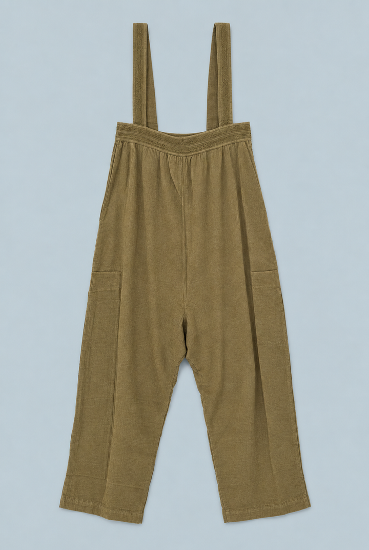 Tie Shoulder Wide Leg Jumpsuit - Army