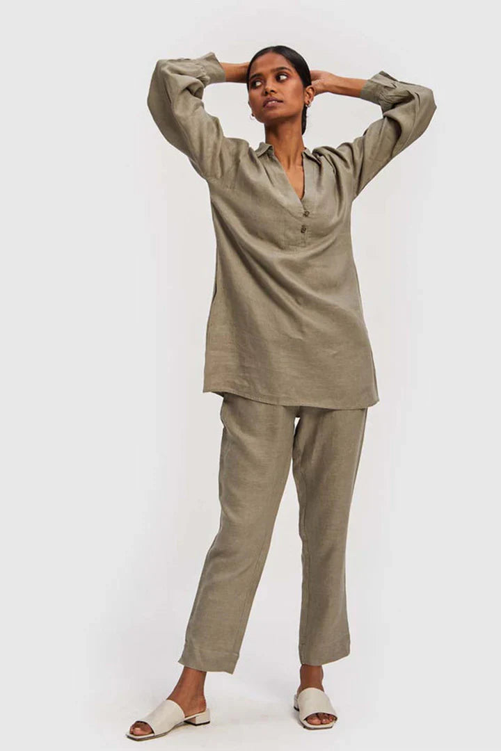 The Goes with Everything Dark Green Pant - Hemp Dark Green