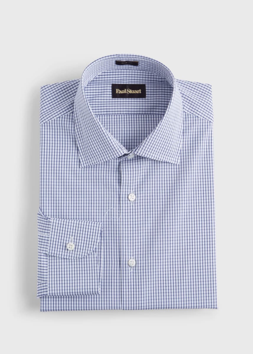 Graph Check Slim Fit Dress Shirt - Navy