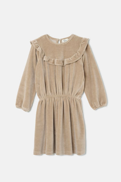 Velour Dress - Beige