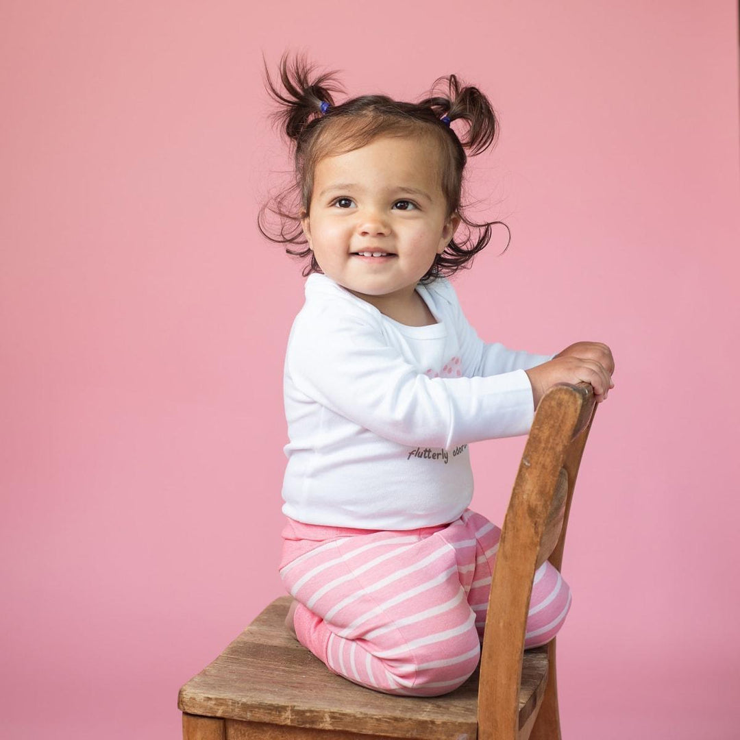 Grow With Me Harem Pants  Peony Stripe - Pink