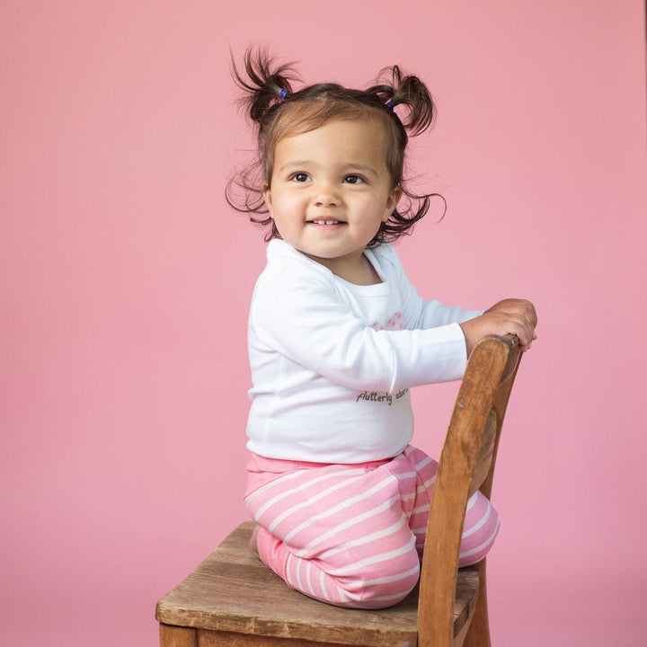Grow With Me Harem Pants  Peony Stripe - Pink