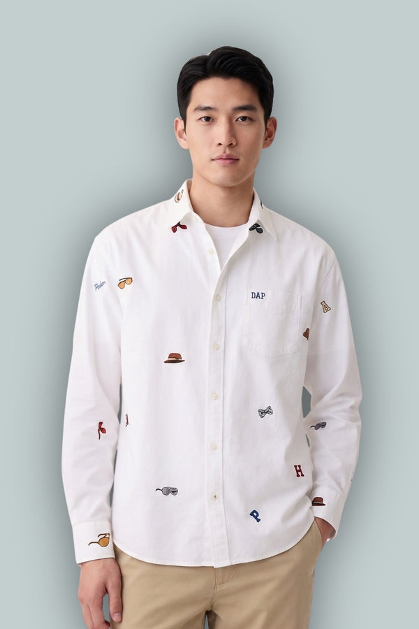 GAP X DAP Embroidered Oxford Shirt - Optic White