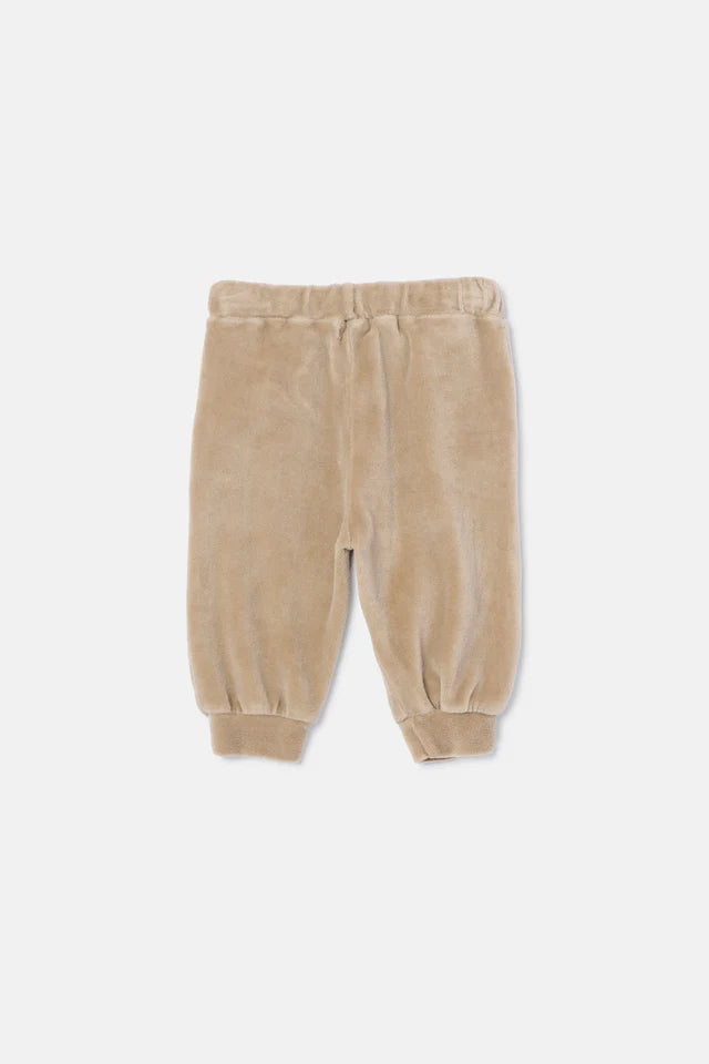 Velour Baby Pants - Beige