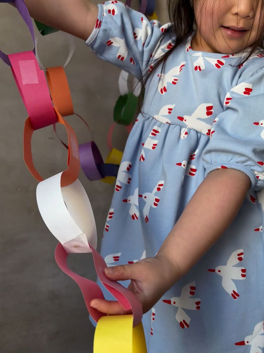 Balloon Sleeve Dress - Bird Sky