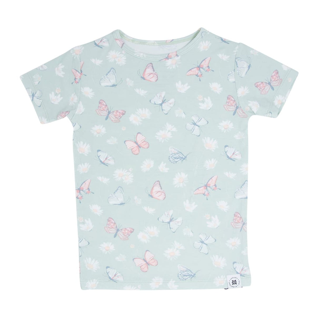 Butterfly Daisy Bamboo Summer Pajama Set - Butterfly Daisy Mint