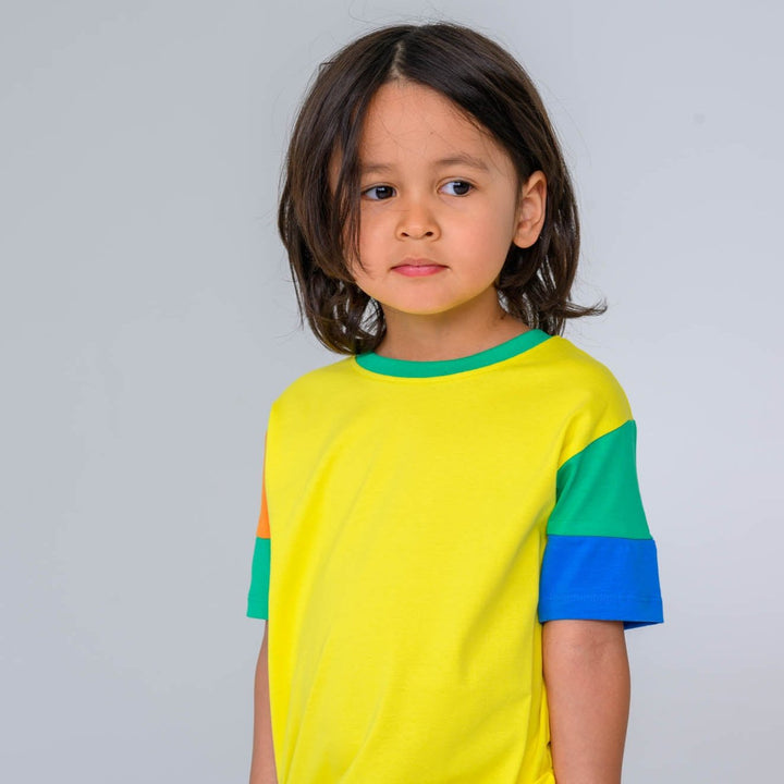 Short Sleeve Colorblock T-Shirt - Buttercup Yellow