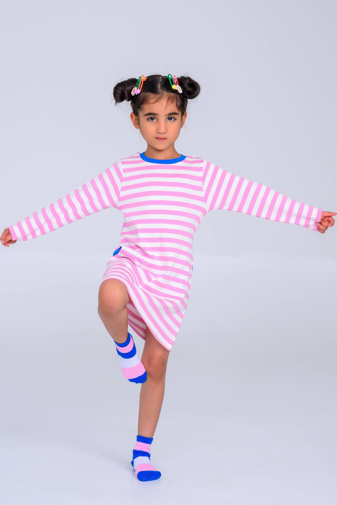 Long Sleeve Tunic - Prism Pink Stripes