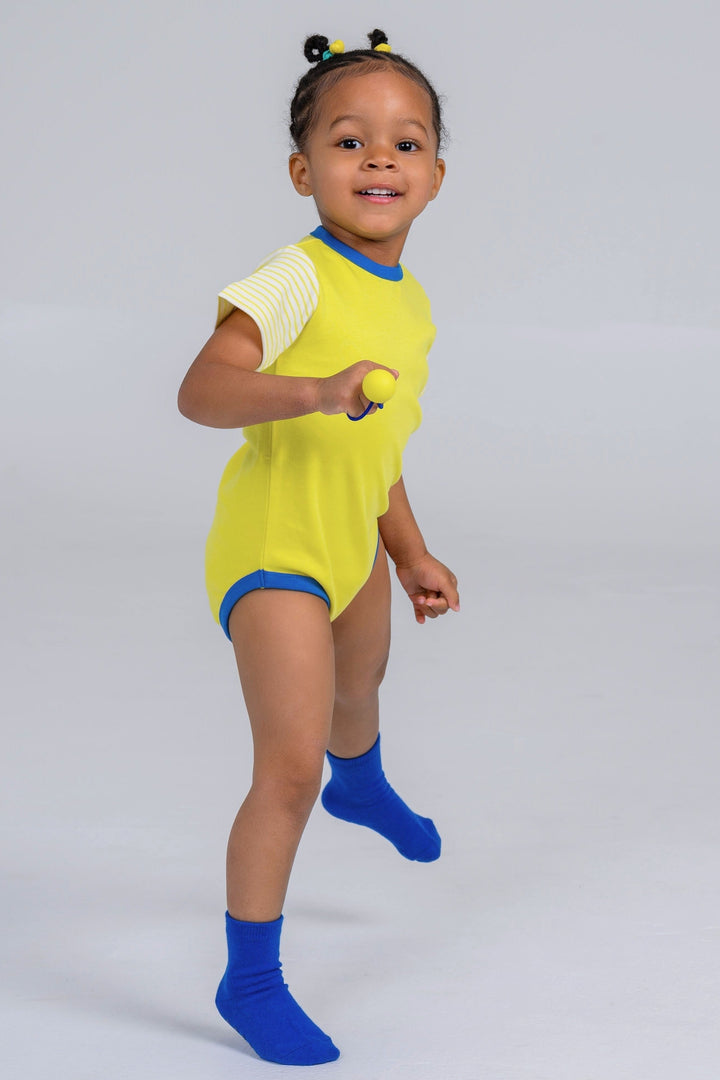 Short Sleeve Bodysuit - Yellow Buttercup