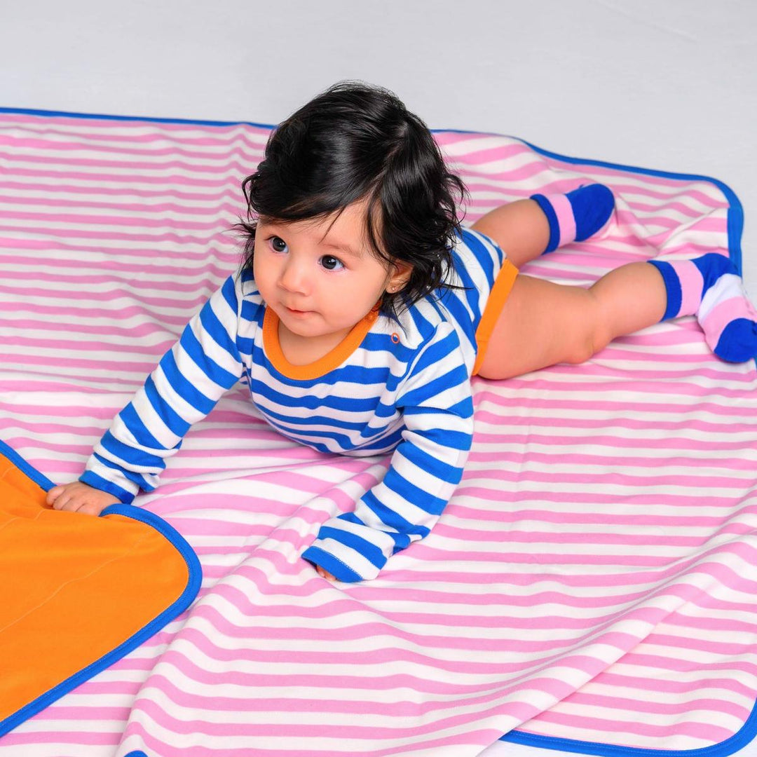 Baby/Kids Blanket Reversible - Pink & Orange (40x40)
