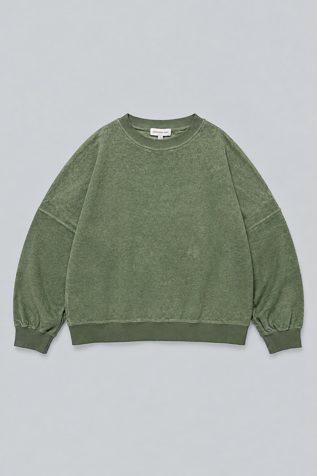 Oversized Reversed Jersey Sweatshirt - Emerald