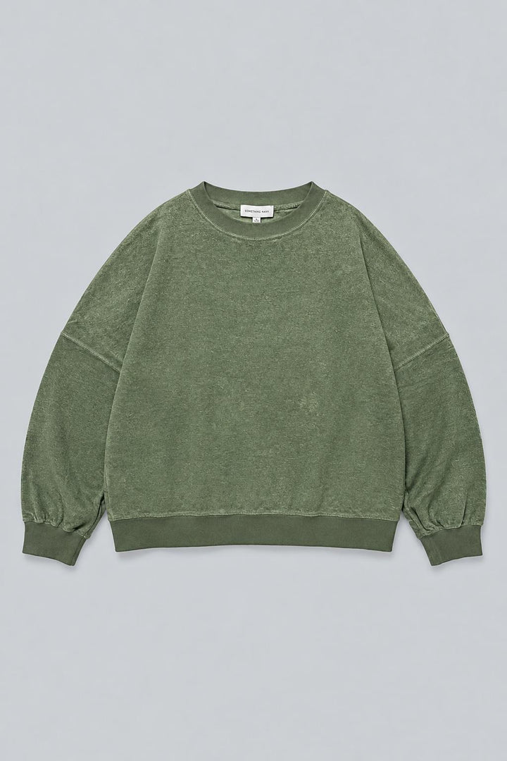 Oversized Reversed Jersey Sweatshirt - Emerald