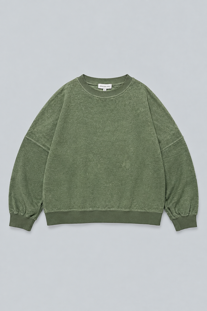 Oversized Reversed Jersey Sweatshirt - Emerald