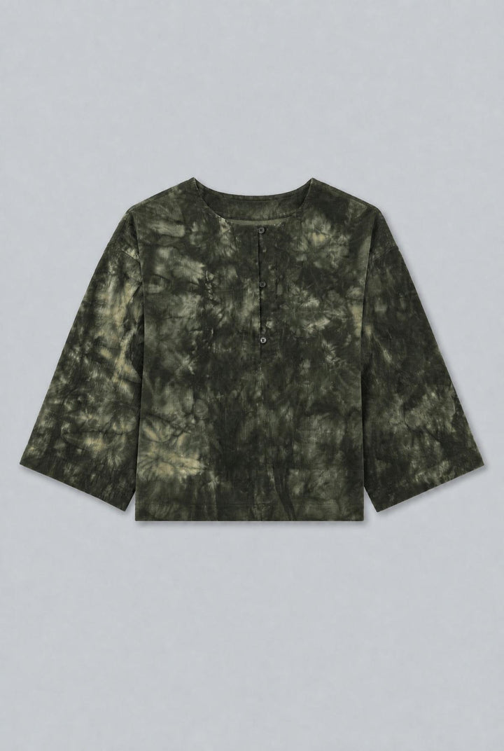Birdie Corduroy Top - Army Tie Dye