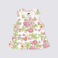 Racerback Peplum Tank - English Garden
